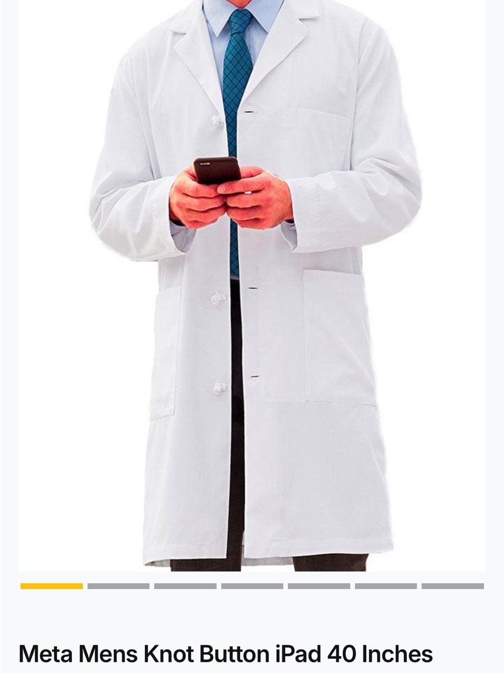 Men's White Professional Lab Coat - Meta size XXL